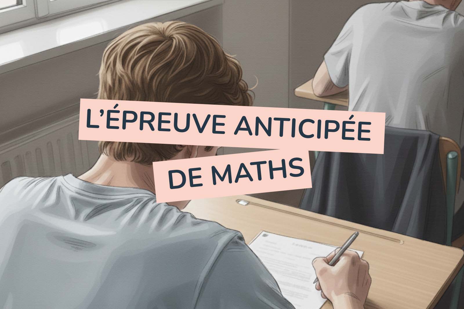 llustration de la page d’accueil de Tutobac montrant un élève travaillant les mathématiques en ligne avec des exercices corrigés, des examens blancs et un accompagnement pédagogique pour préparer l’épreuve anticipée de mathématiques au lycée.